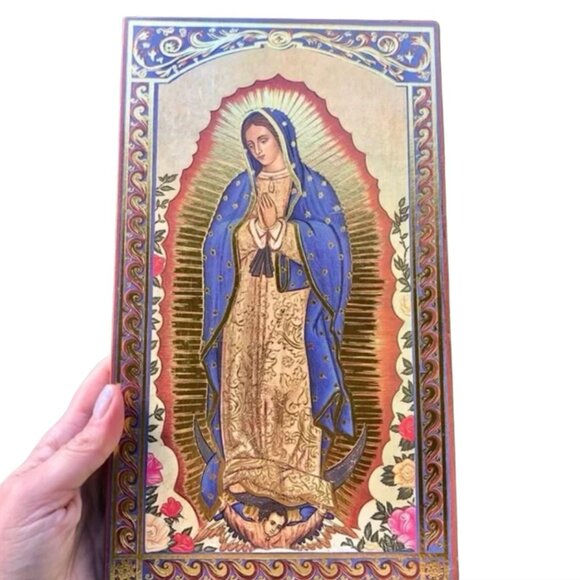 Our Lady of Guadalupe Gold Gilt Lithograph Icon - Picture 1 of 12